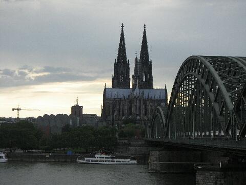 Rhine river Cologne Cathedral